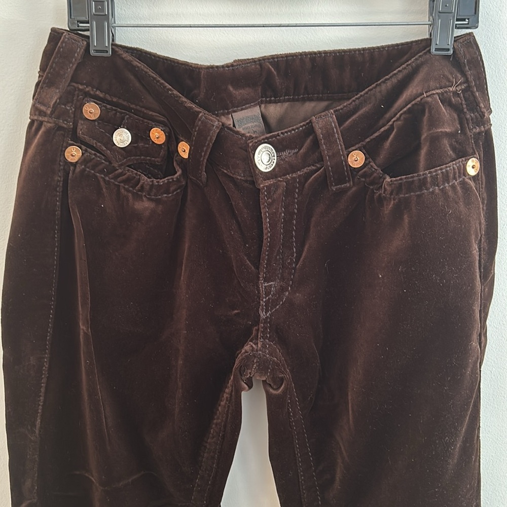 True Religion 100% cotton Velvet pants 5-pocket belt loops USA made - Picture 2 of 6